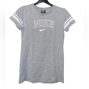 Women’s Nike Sportswear Varsity T-shirt Gray Dress with Logo Size Medium